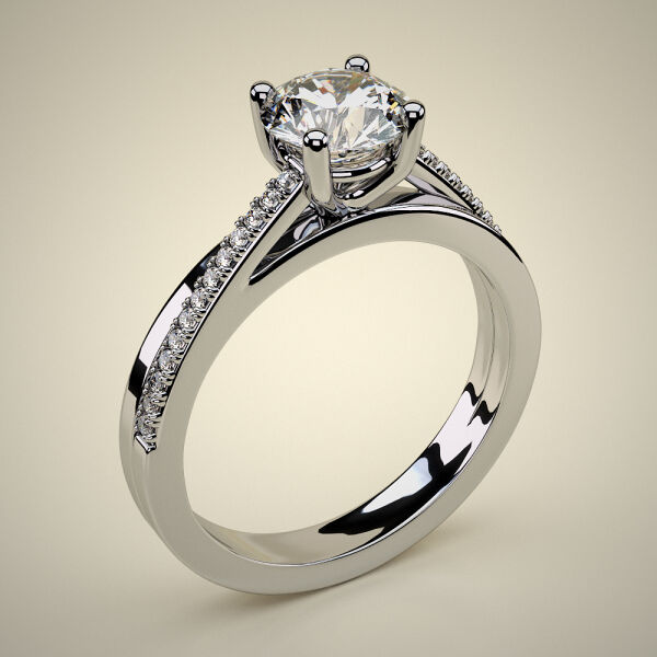 PAVE SOLITAIRE RING ENG046